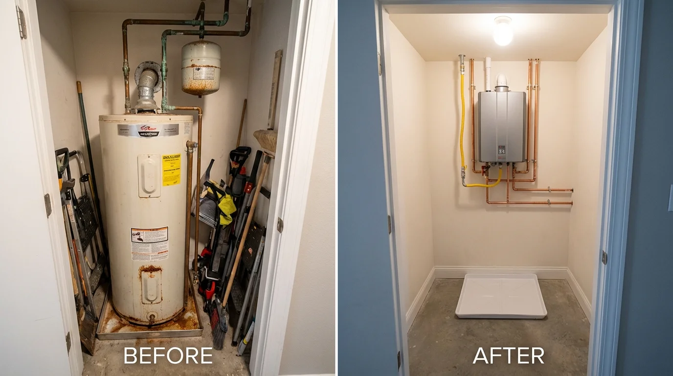Tank water heater versus wall-mounted tankless unit comparison for Bowling Green, KY homeowners